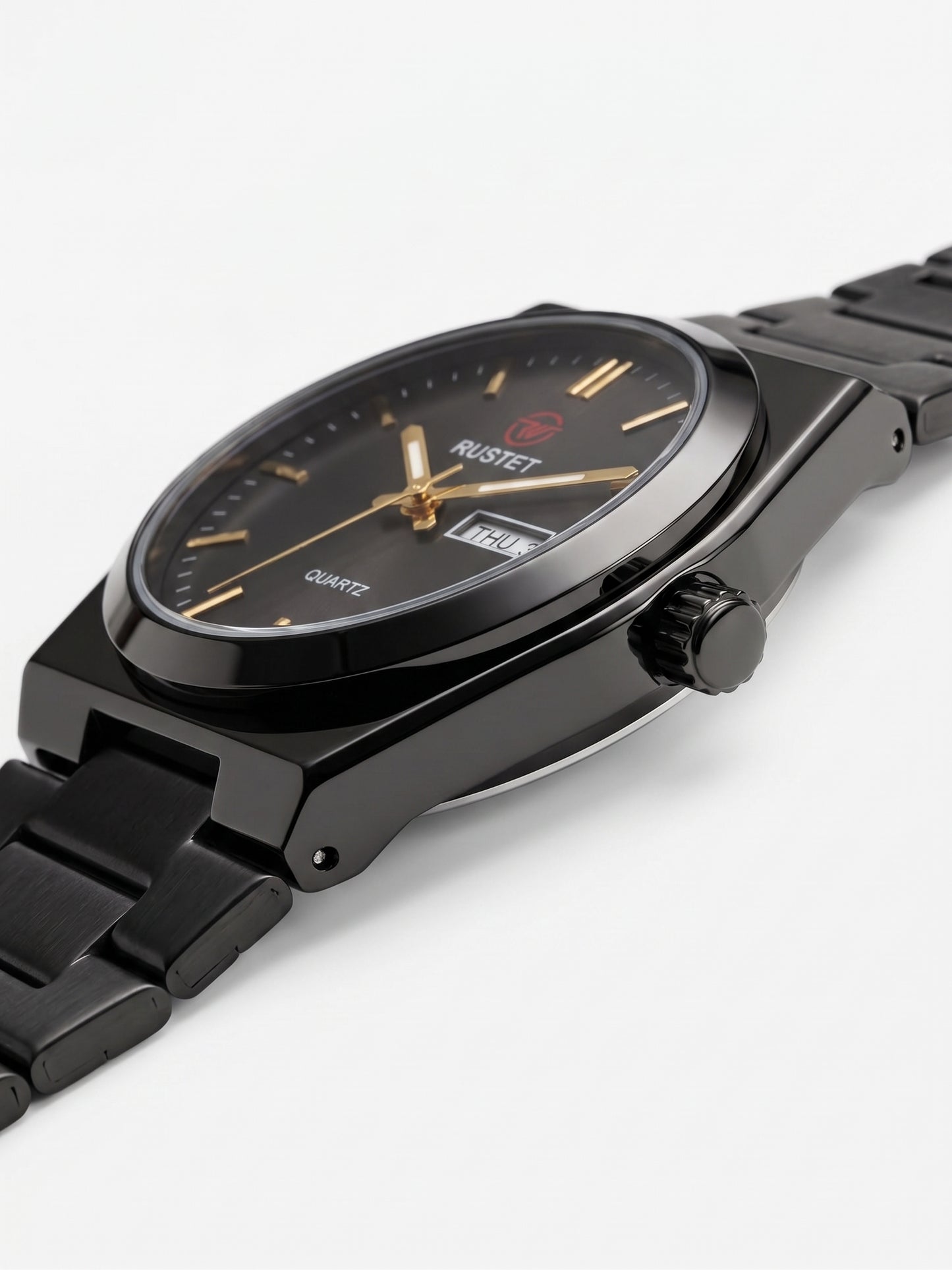 Rustet All-Black Gold Accent Watch