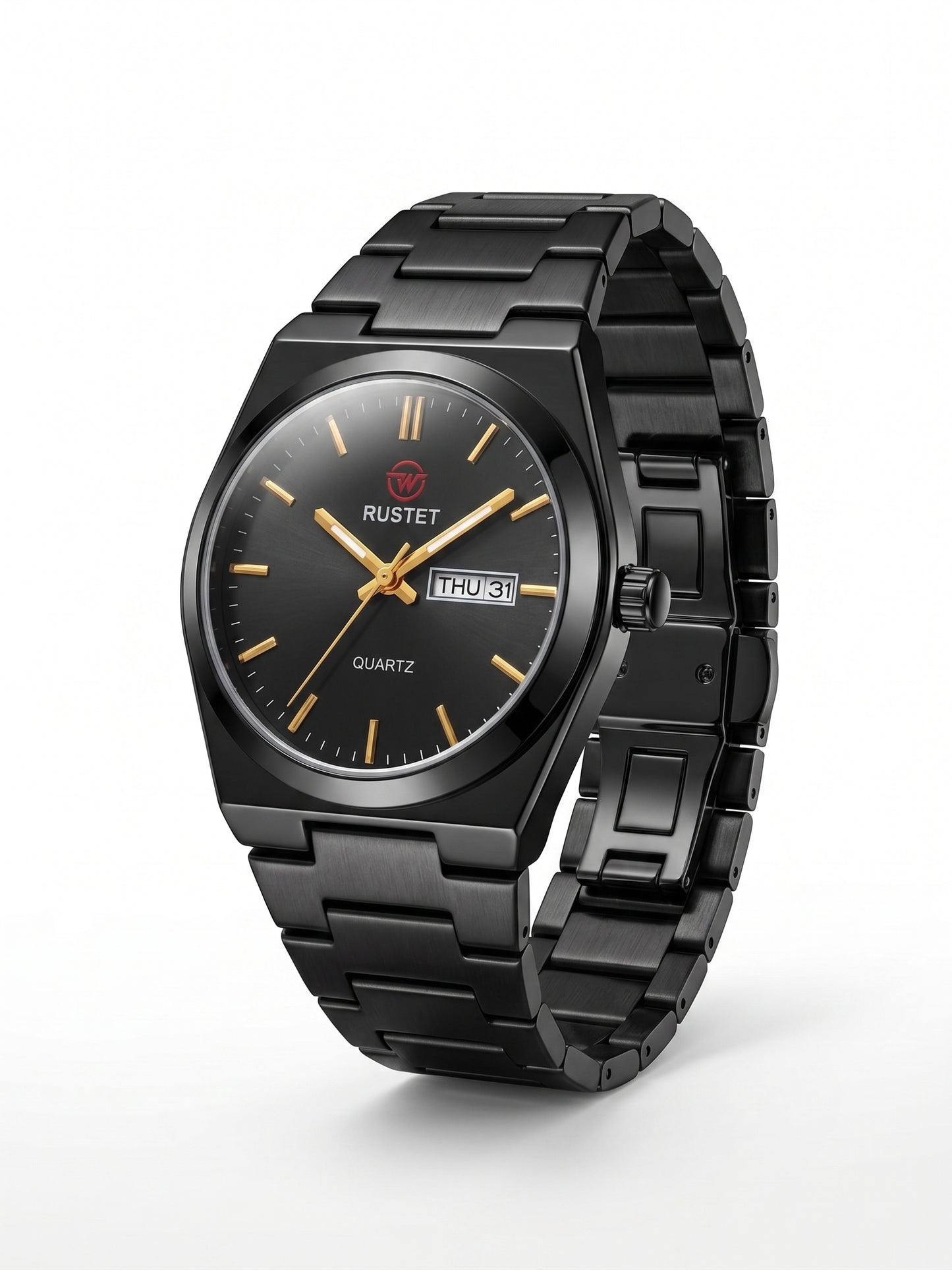 Rustet All-Black Gold Accent Watch
