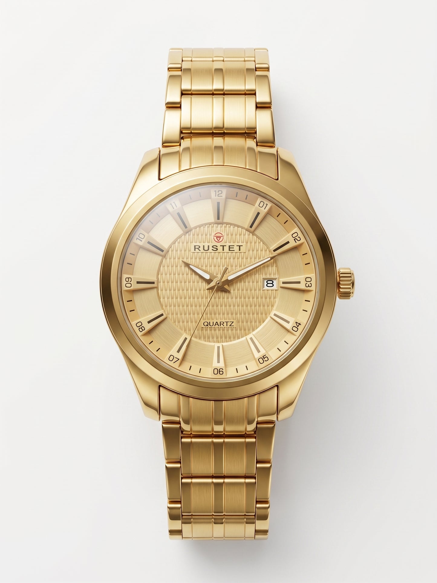 Rustet All-Gold Textured Dial Quartz Watch