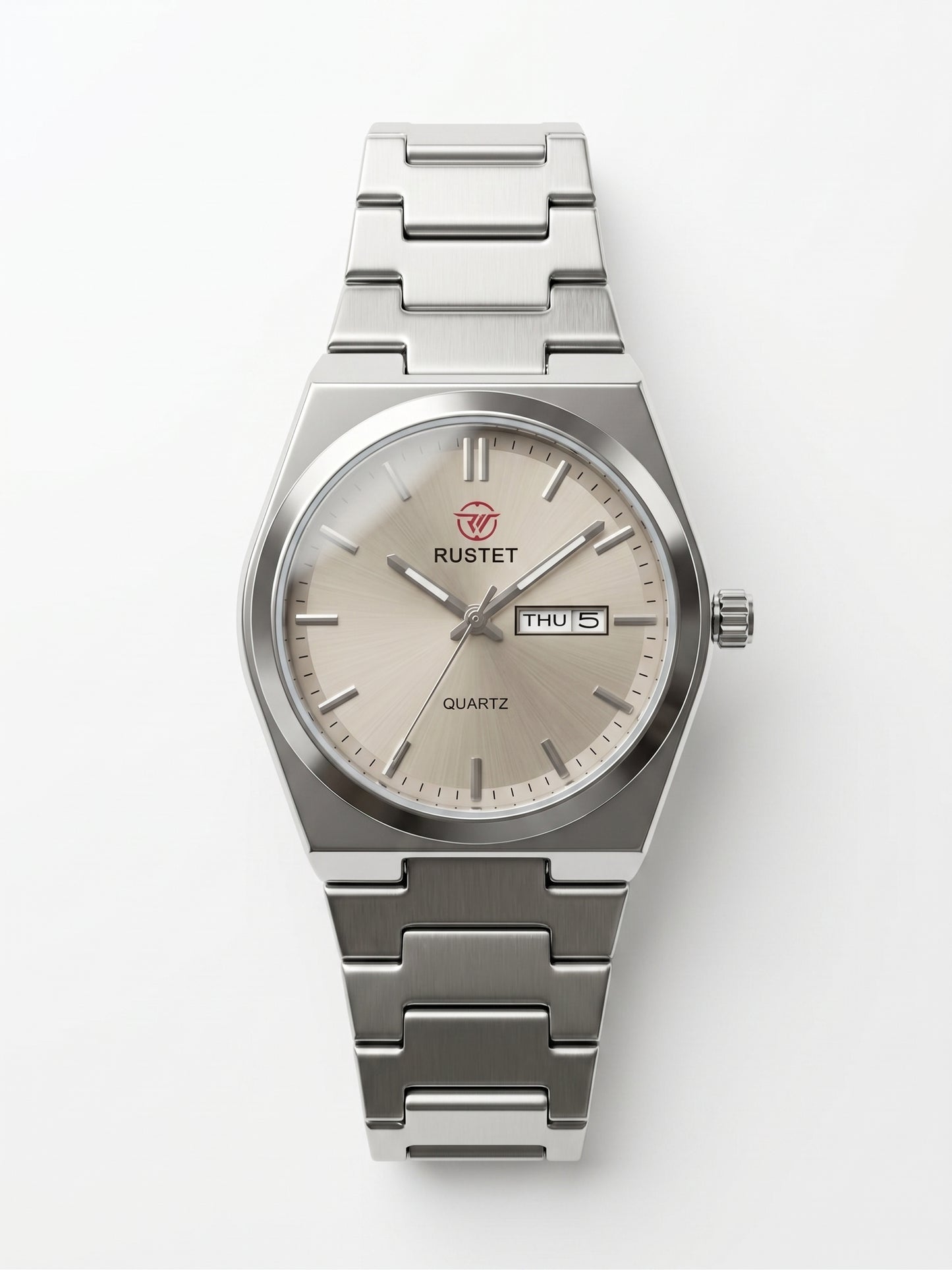 Rustet Silver Quartz Watch