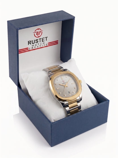 Rustet Two-Tone Luxury Cushion Watch