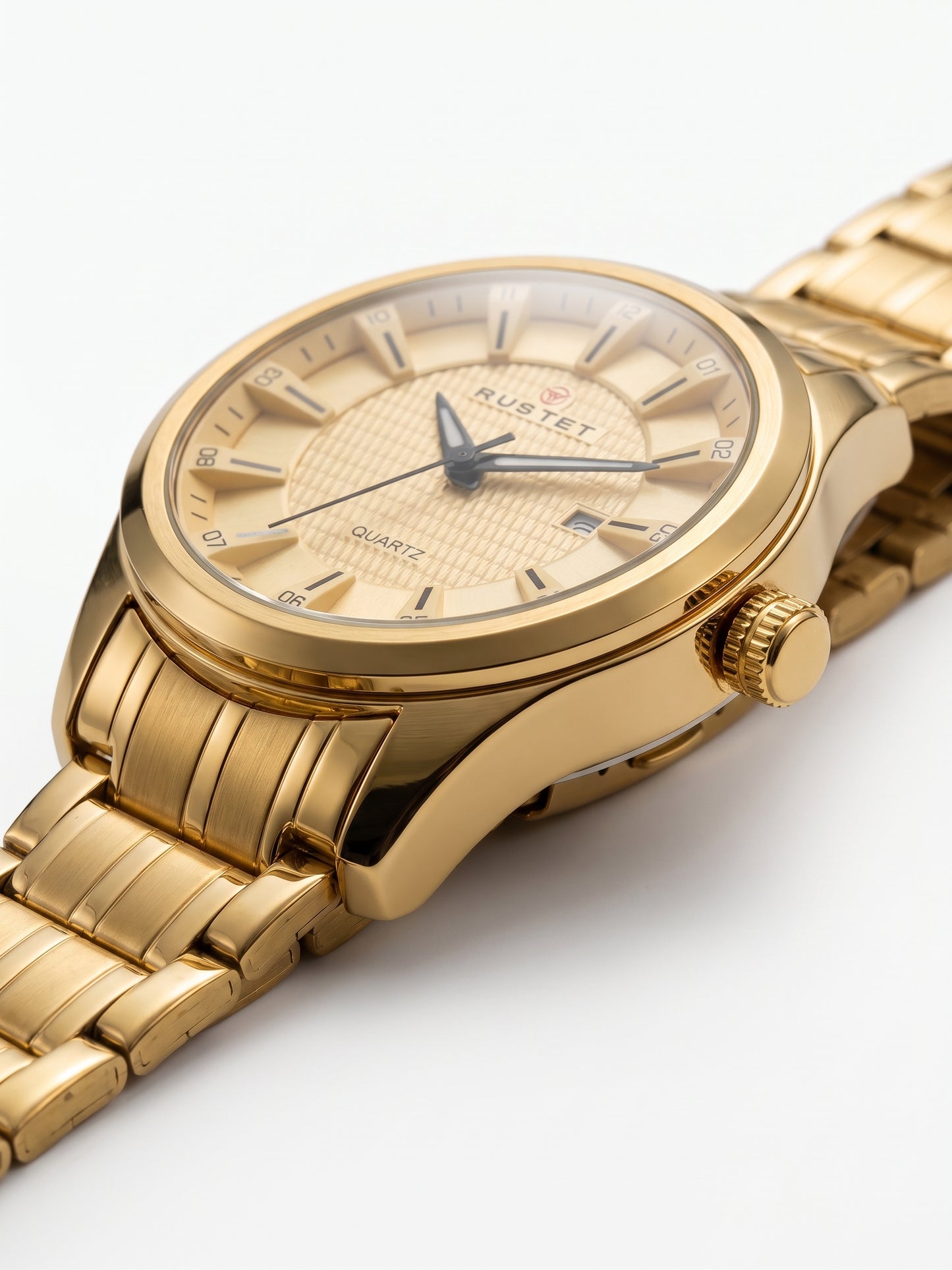 Rustet All-Gold Textured Dial Quartz Watch