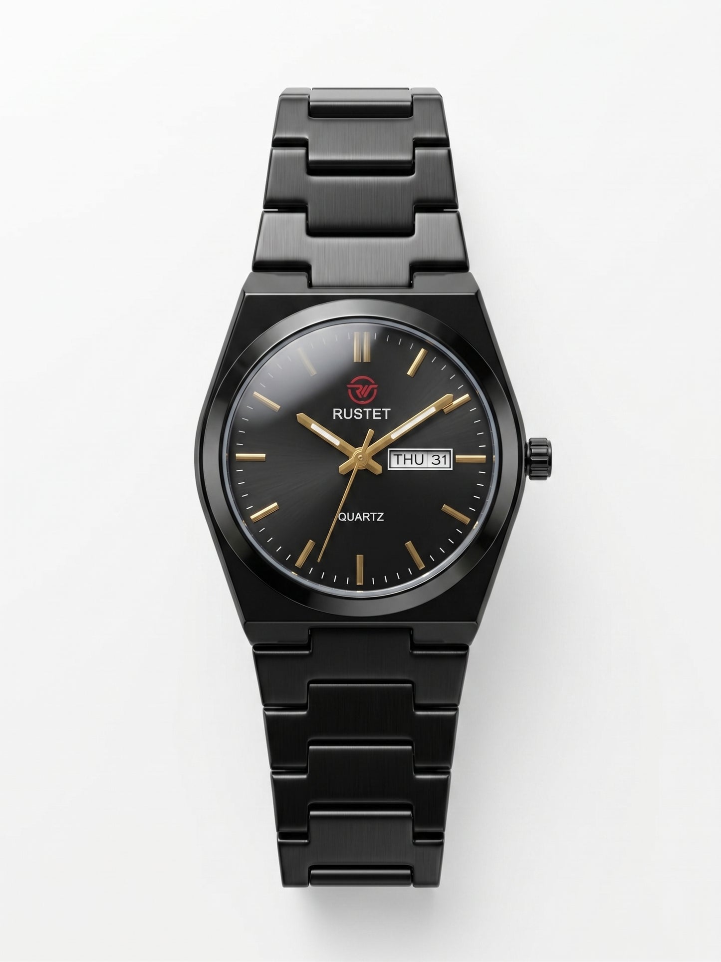 Rustet All-Black Gold Accent Watch