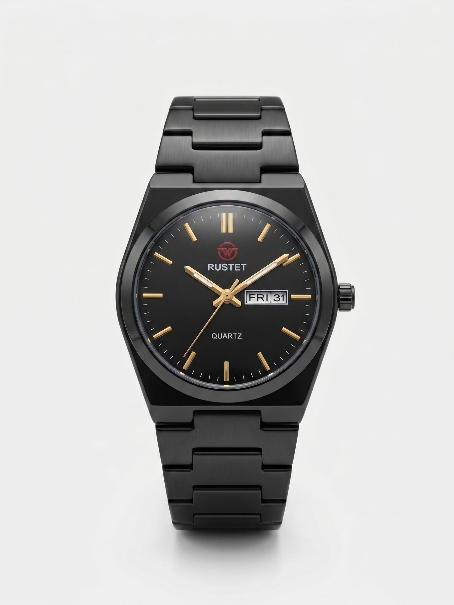 Rustet All-Black Gold Accent Watch