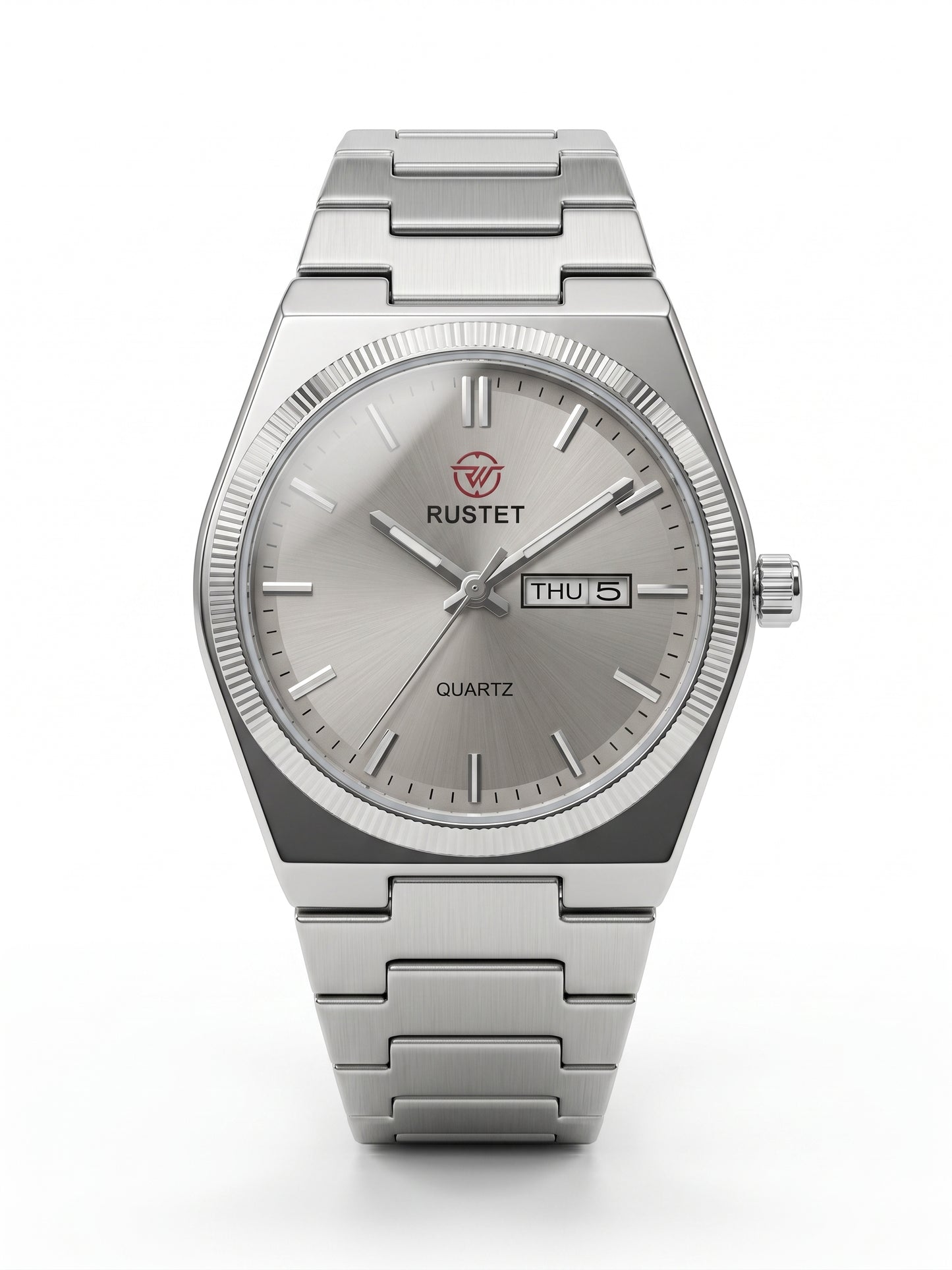 Rustet Silver Quartz Watch