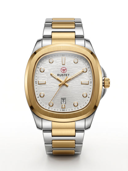 Rustet Two-Tone Luxury Cushion Watch
