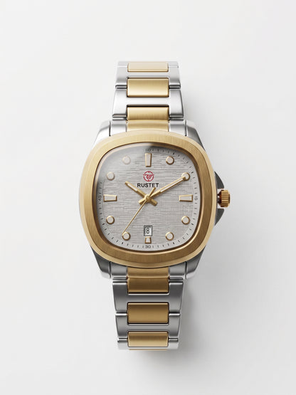 Rustet Two-Tone Luxury Cushion Watch