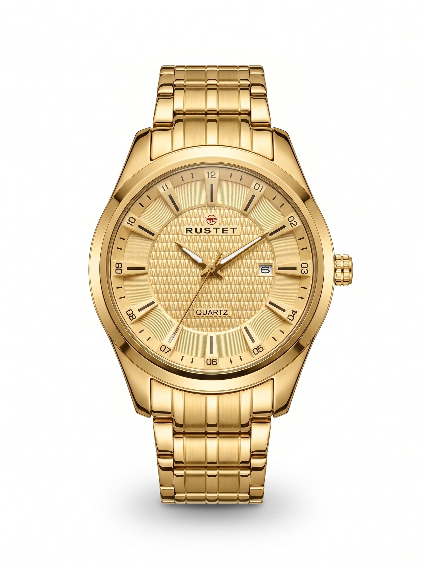 Rustet All-Gold Textured Dial Quartz Watch