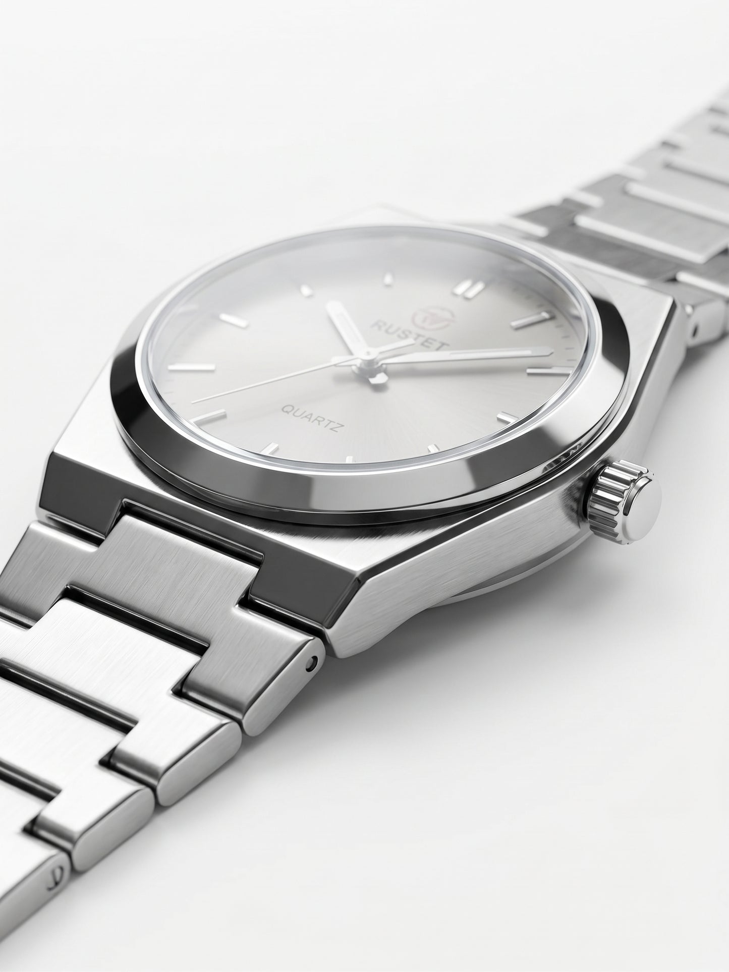 Rustet Silver Quartz Watch