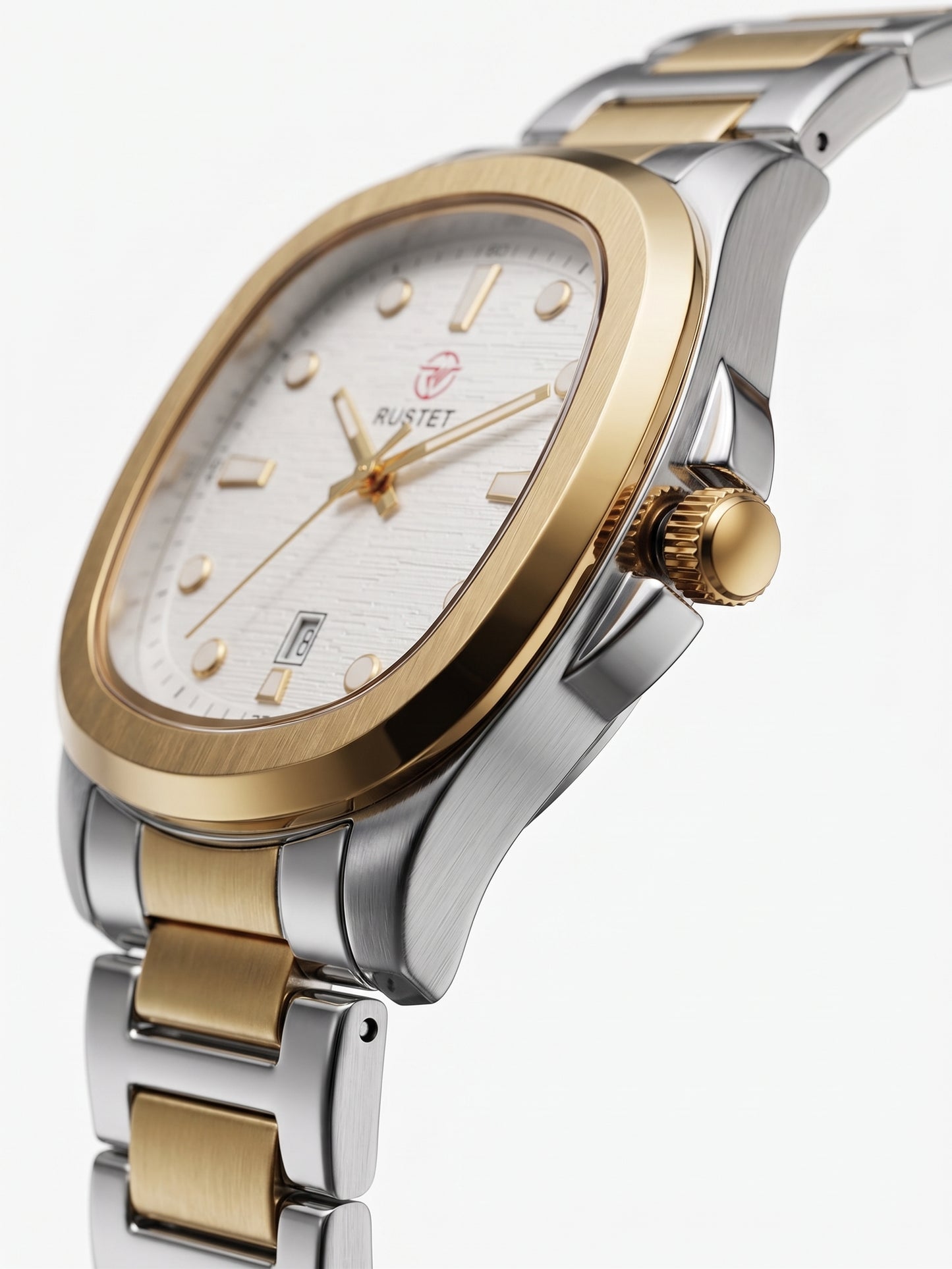 Rustet Two-Tone Luxury Cushion Watch